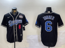 MLB Los Angeles Dodgers #6 Turner Black 2024 World Series Jersey