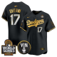 Men's Los Angeles Dodgers #17 Shohei Ohtani Black/Gold 2024 World Series Vin & Kobe Patch Jersey