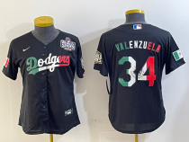 Women Los Angeles Dodgers #34 Toro Valenzuela Black 2024 City Connect Limited Stitched Jersey
