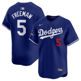 Men's Los Angeles Dodgers #5 Freddie Freeman Royal 2024 World Series Champions Jersey