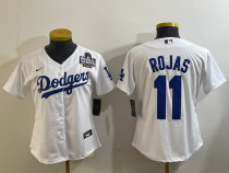 Women Los Angeles Dodgers #11 Rojas White 2024 World Series Champions Jersey