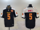 Men's Washington Commanders #5 Jayden Daniels Black/White 2024 F.U.S.E. 90th Anniversary Jersey