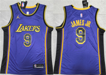 NBA Los Angeles Lakers #9 Bronny James Jr. Purple Stitched Basketball Jersey