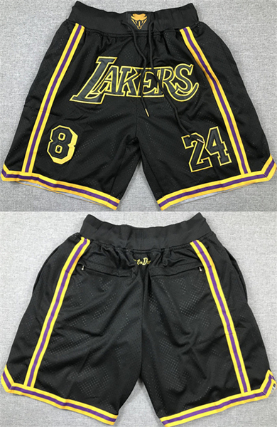 Los Angeles Lakers Black Shorts (Run Small)