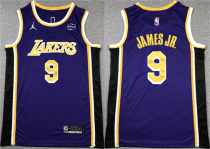 NBA Los Angeles Lakers #9 Bronny James Jr. Purple Stitched Basketball Jersey