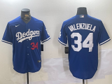 Men's Los Angeles Dodgers #34 Toro Valenzuela Blue Game Nike Jersey