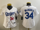 Women Los Angeles Dodgers #34 Toro Valenzuela White Game Nike Jersey