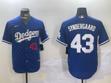 MLB Los Angeles Dodgers #43 Syndergaard Blue Game Nike Jersey