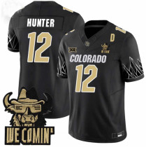 Men's Colorado Buffaloes #12 Travis Hunter Black 2024 F.U.S.E. With We Coming Patch Stitched Jersey