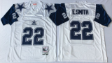 NFL Dallas Cowboys #22 E.Smith Throwback White Jersey