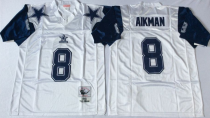 NFL Dallas Cowboys 8# Aikman White Throwback Jersey
