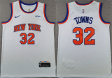Men's New Yok Knicks #32 Karl-Anthony Towns White 2024 Association Edition Stitched Jersey