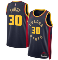 Men's Golden State Warriors #30 Stephen Curry Navy 2024/25 City Edition Swingman Stitched Jersey