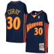 Men's Golden State Warriors #30 Stephen Curry Navy 2009-10 Throwback Stitched Jersey