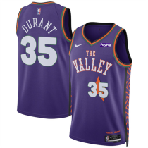 Men's Phoenix Suns #35 Kevin Durant Purple 2024/25 City Edition Stitched Jersey
