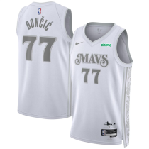 Men's Dallas Mavericks #77 Luka Dončić White 2024/25 City Edition Stitched Basketball Jersey