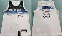 Men's Minnesota Timberwolves #5 Anthony Edwards White 2024/25 City Edition Stitched Jersey