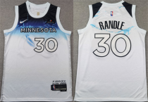 Men's Minnesota Timberwolves #30 Julius Randle White 2024/25 City Edition Stitched Jersey