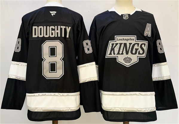 Men's Los Angeles Kings #8 Drew Doughty Black 2024-25 Home Stitched Hockey Jersey