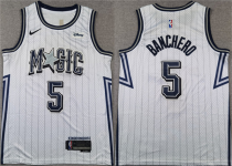 Men's Orlando Magic #5 Paolo Banchero Black Icon Edition Stitched Swingman Jersey