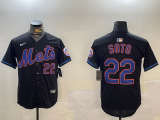Men's New York Mets #22 Juan Soto Black 2024 Alternate Limited Stitched Jersey