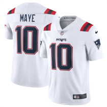 Men's New England Patriots #10 Drake Maye White 2024 Draft Vapor Limited Jersey