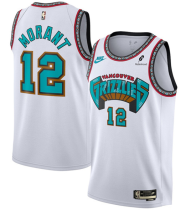 Men's Memphis Grizzlies #12 Ja Morant White 2024/25 Classic Edition Swingman Jersey
