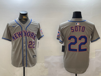 Men's New York Mets #22 Juan Soto Grey 2024 Alternate Baseball Jersey