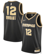 Men's Memphis Grizzlies #12 Ja Morant Black 2024 Select Series Stitched Jersey