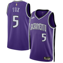CoMen's Sacramento Kings #5 De'Aaron Fox Purple 2024/25 Classic Edition Swingman Jersey
