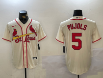 MLB St. Louis Cardinals #5 Pujols Cream Nike Game Stitched Jersey