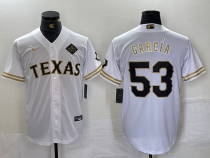 Men's Texas Rangers #53 Adolis García  Black Gold With Patch Cool Base Stitched Baseball jersey