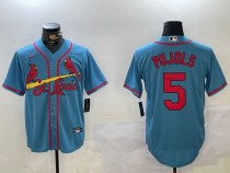 MLB St. Louis Cardinals #5 Pujols Blue Nike Game Stitched Jersey