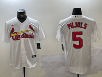 MLB St. Louis Cardinals #5 Pujols White Nike Game Stitched Jersey