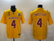 Men's Arizona State Sun Devils #4 Cam Skattebo 2024 F.U.S.E. Gold Pat Tillman & Peach Bowl Jersey