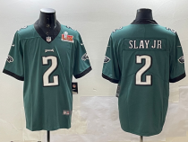 Men's Philadelphia Eagles #2 Darius Slay Jr. Green 2025 Super Bowl LIX Patch Vapor Jersey