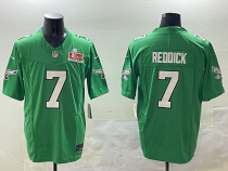 Men's Philadelphia Eagles #7 Haason Reddick Green 2025 Super Bowl LIX Patch Vapor Jersey