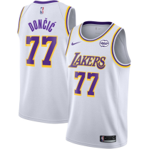 Men's Los Angeles Lakers #77 Luka Dončić White 2024 Association Edition Jersey