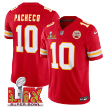 Men’s Kansas City Chiefs #10 Isiah Pacheco Red 2025 F.U.S.E. Super Bowl LIX Patch Vapor Jersey