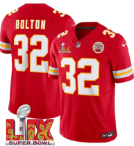 Men’s Kansas City Chiefs #32 Nick Bolton Red 2025 F.U.S.E. Super Bowl LIX Patch Vapor Jersey