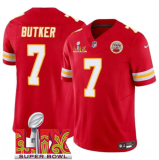 Men's Kansas City Chiefs #7 Harrison Butker Red 2025 F.U.S.E. Super Bowl LIX Patch  Jersey