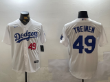 Men's Los Angeles Dodgers #49 Blake Treinen White 2024 Home Limited Stitched Baseball Jersey