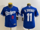 Youth Los Angeles Dodgers #11 Roki Sasaki Blue Game Stitched Baseball Jersey