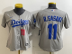 Women Los Angeles Dodgers #11 Roki Sasaki Grey Game Stitched Baseball Jersey