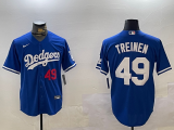 Men's Los Angeles Dodgers #49 Blake Treinen Royal 2024 Home Limited Stitched Baseball Jersey