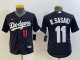 Youth Los Angeles Dodgers #11 Roki Sasaki Black Game Stitched Baseball Jersey