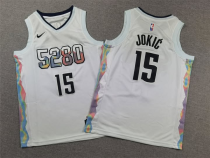 NBA Denver Nuggets #15 Nikola Jokic White Stitched Youth Jersey