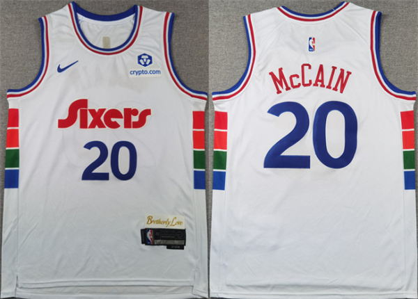Men's Philadelphia 76ers #8 Paul George Red Statement Edition Stitched Jersey