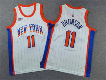 NBA New Yok Knicks #11 Jalen Brunson White 2024-25 City Edition Stitched Youth Jersey