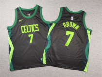 NBA Boston Celtics #7 Jaylen Brown Black 2024/25 City Edition Stitched Youth Jersey